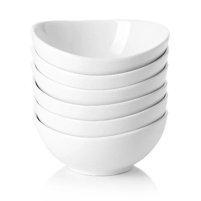 Luxury crystal salad bowls-Sweese Porcelain Mini Bowls - 4 Ounce Bowls - Set Of 6, White