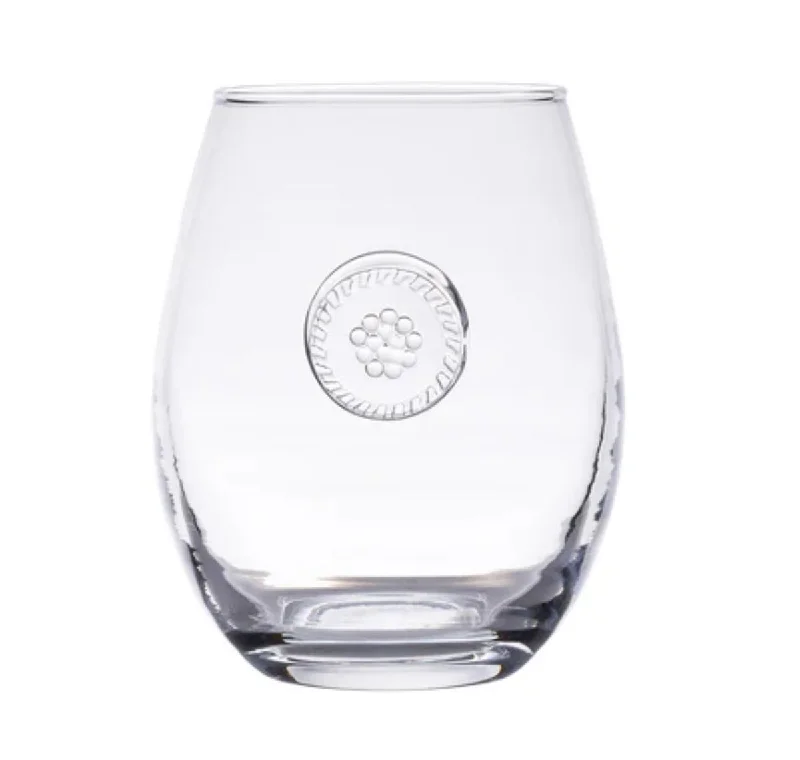 Chic reusable travel mugs-Juliska Berry and Thread Stemless White Wine Glasses