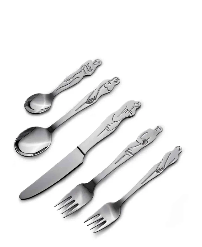 Affordable bamboo dinnerware sets-Carrol Boyes Sketchbook 5 Piece Cutlery Set - Silver