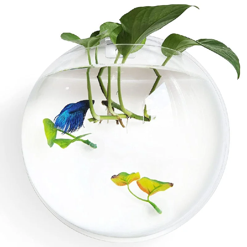 Trendy glass serving bowls-Wall Hanging Fish Bowl (6 Inches)