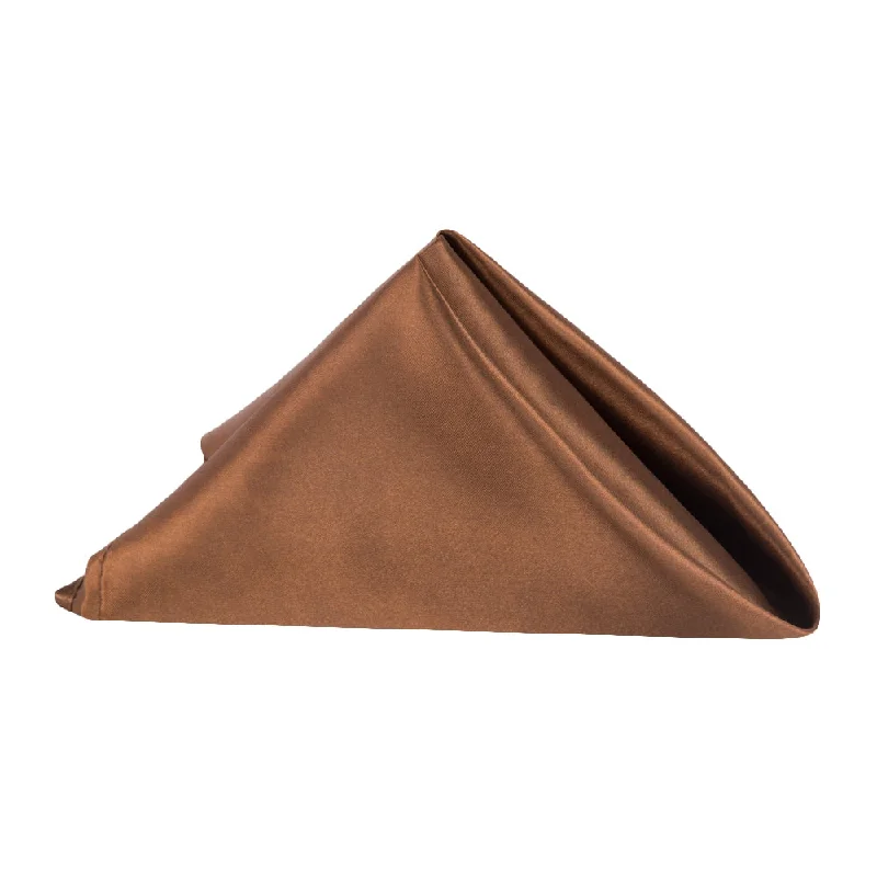 Trendy wooden salad bowls-Satin Napkin 20"x20" - Chocolate Brown