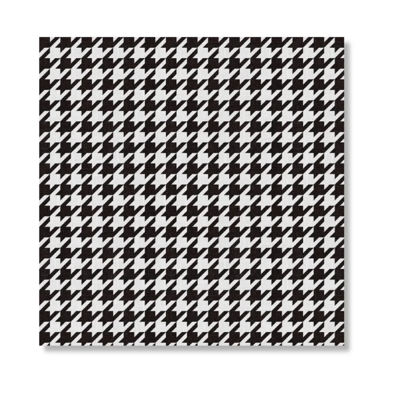 Designer wooden serving platters-12.5" Black and White Square Paper Charger (24 Count) - Houndstooth