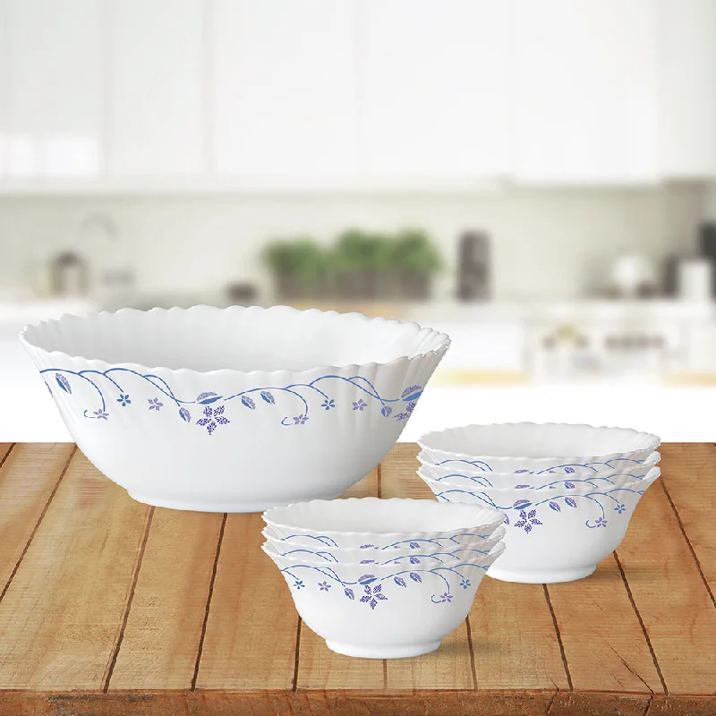 Trendy glass serving bowls-Larah by Borosil Flora Pudding Set