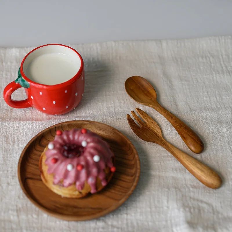 Affordable ceramic dessert bowls-[Chabatree] Mama Baby Starter Fork Spoon