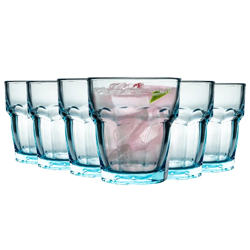 Chic pastel tumblers with lids-270ml Rock Bar Lounge Water Glasses - Pack of Six