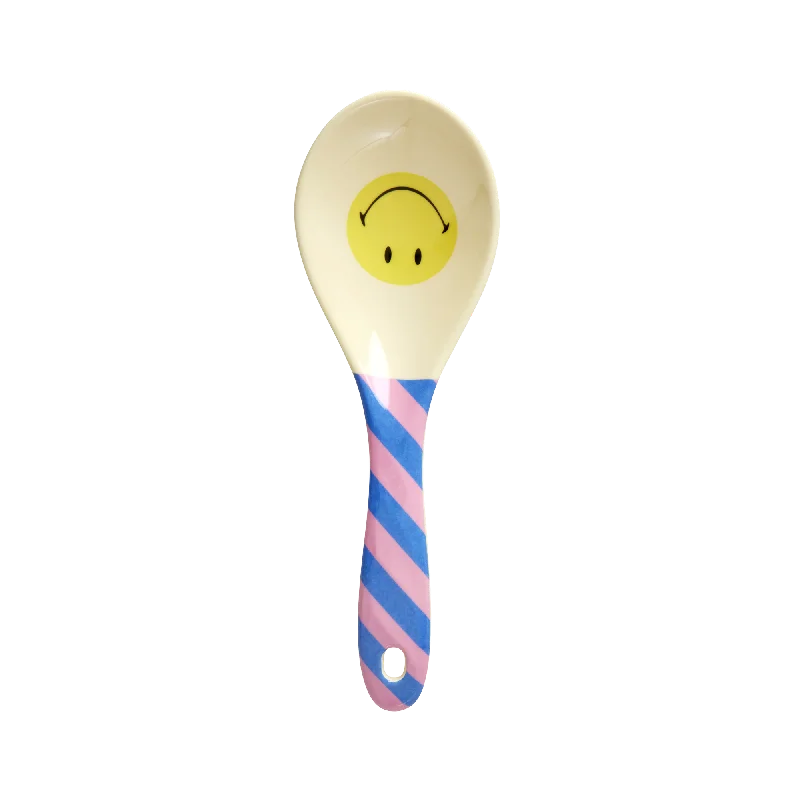 Designer stainless steel ladles-Melamine Salad Spoon - Multi - Smiley®