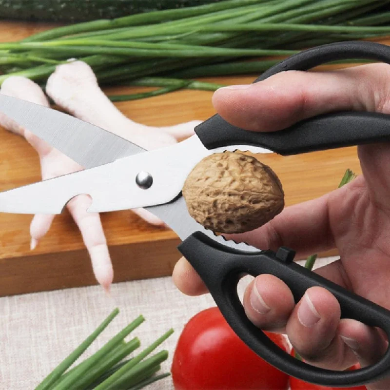 Trendy frosted serving dishes-All purpose Mutifunctional Kitchen Scissors Kitchen Shears Black