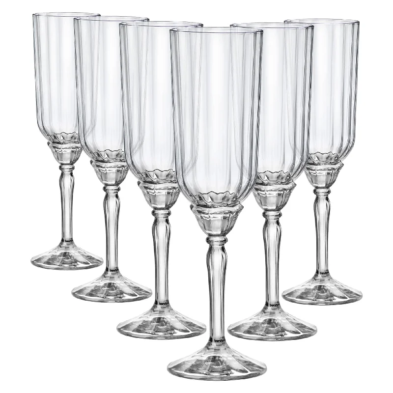 Elegant tea cups with saucers-210ml Florian Champagne Flutes - Pack of Six