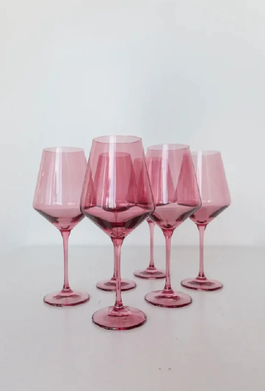 Trendy matte black tumblers-Estelle Colored Wine Glasses- Rose