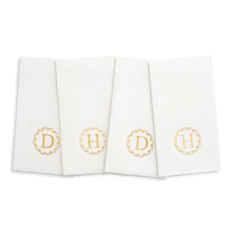 Trendy oversized serving trays-Gold Wreath Airlaid Napkins