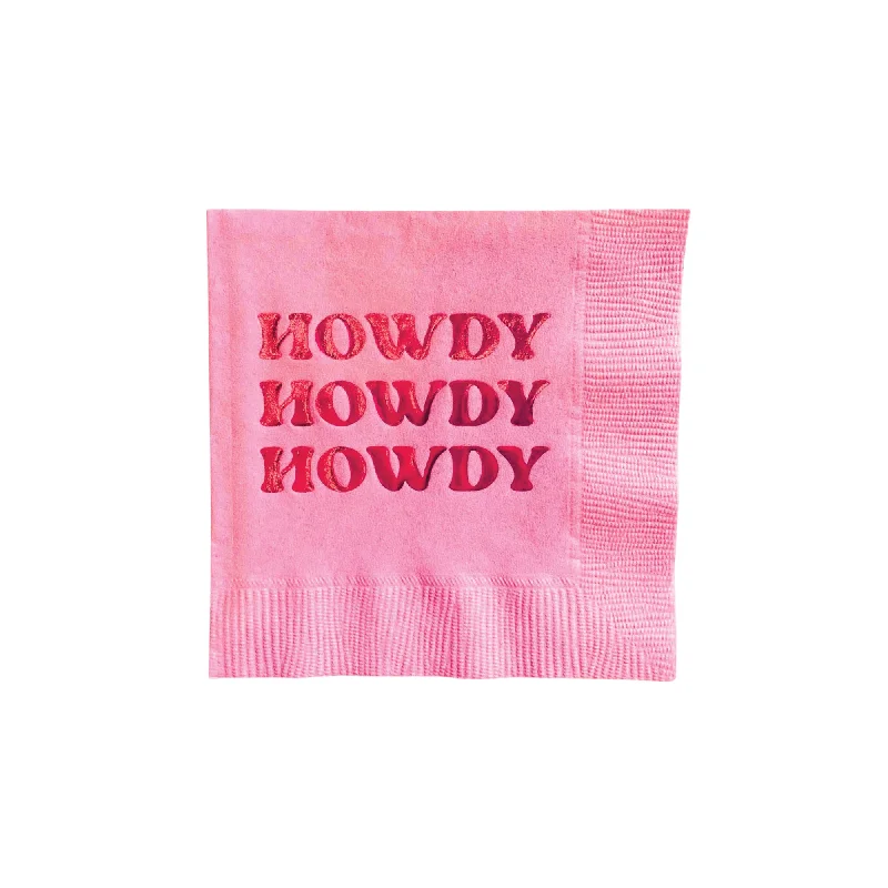 Luxury etched glass carafes-Pink Howdy Howdy Howdy Dessert Napkins 20ct