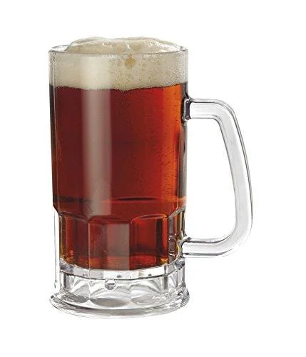 Affordable insulated water cups-GET Shatter-Resistant Plastic Beer Mug / Stein, 20 Ounce, BPA Free, 00085-1-SAN-CL-EC (Set of 4)