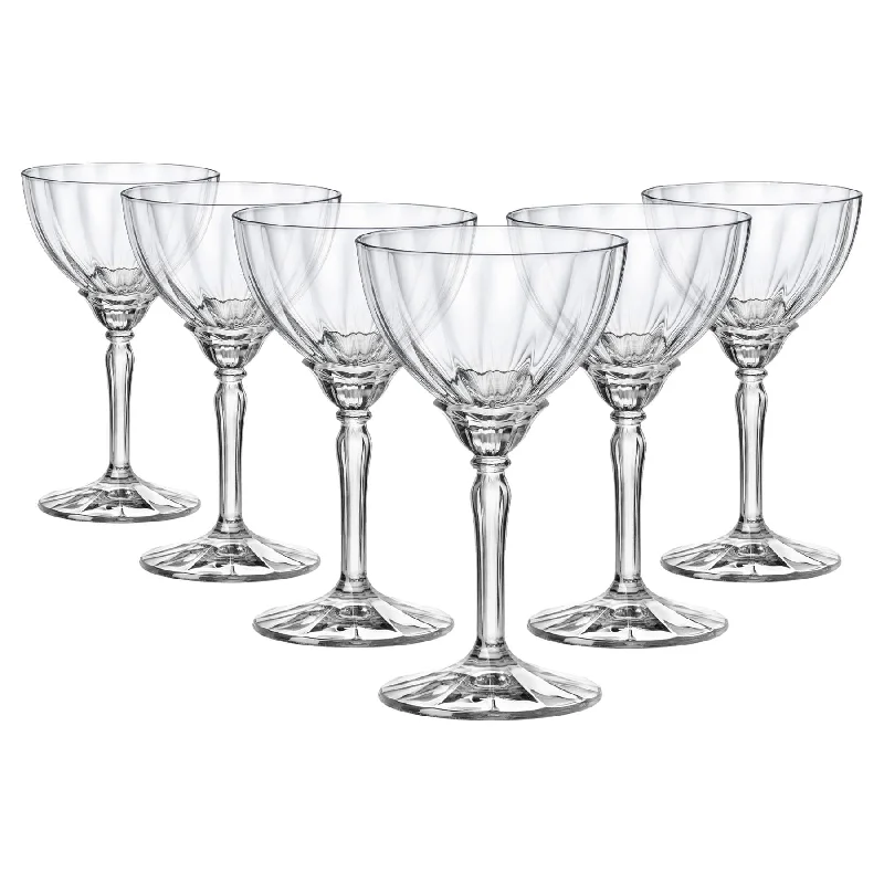 Luxury crystal champagne glasses-240ml Florian Champagne Cocktail Saucers - Pack of Six