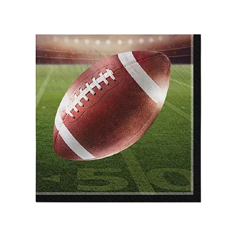 Trendy matte finish plates-Go Fight Win Football Beverage Napkins | 36ct