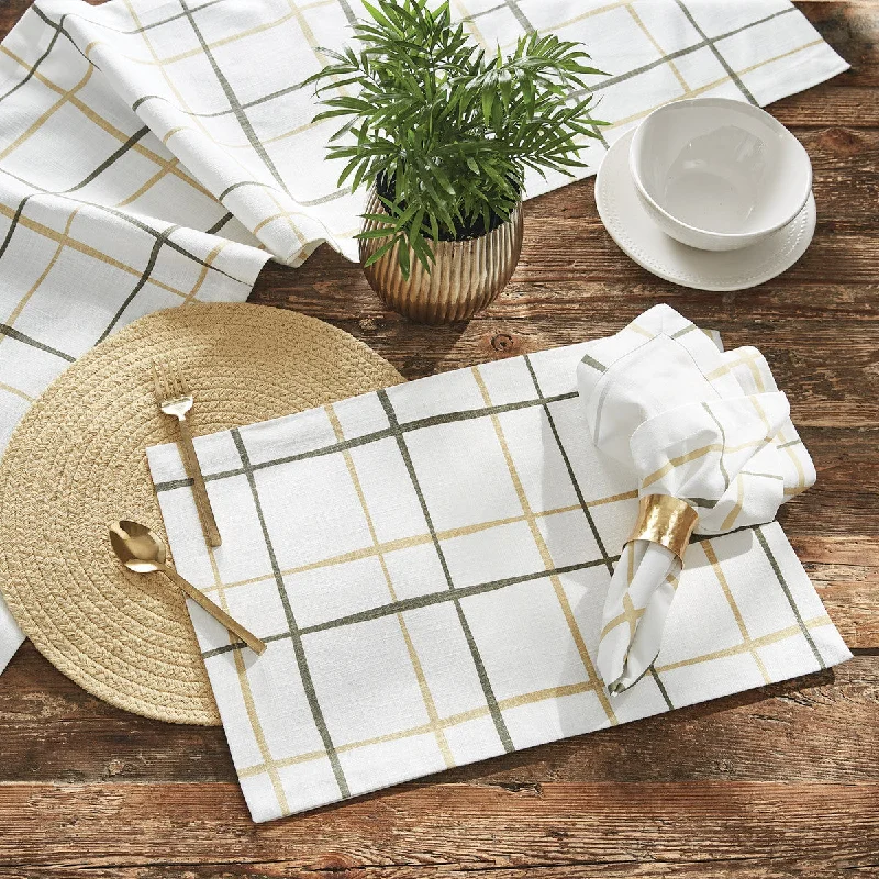 Designer stainless steel knives-Phoenix Plaid Napkins - Set of 6  Park Designs