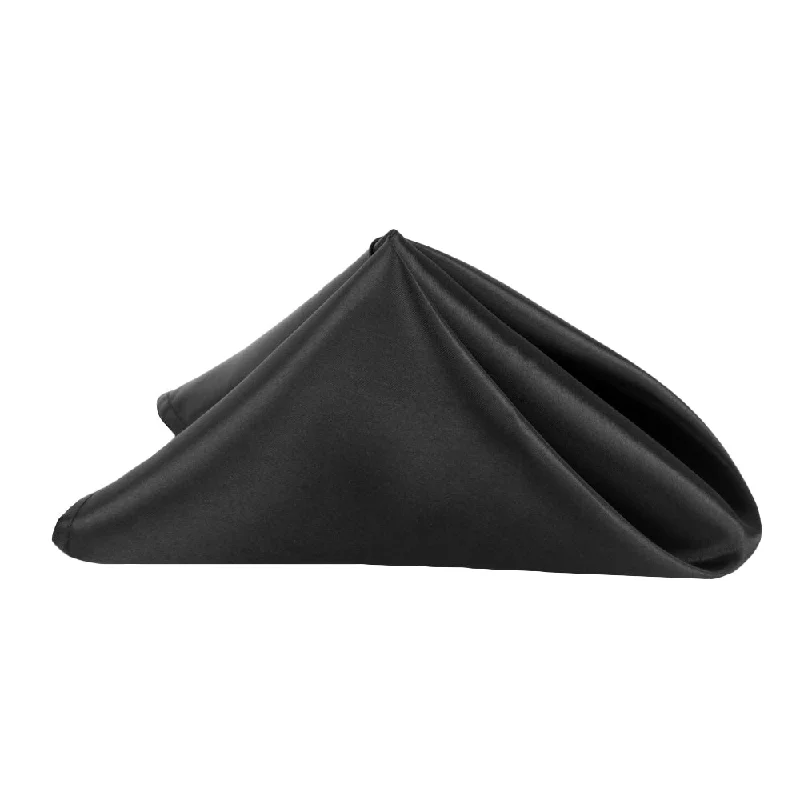 Casual plastic dinner plates-Satin Napkin 20"x20" - Black