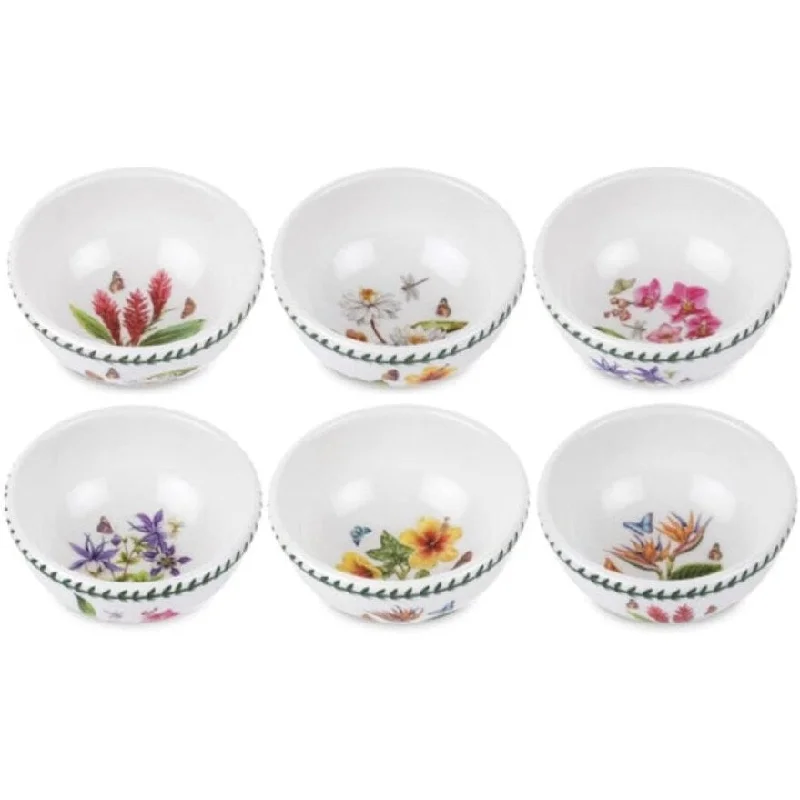 Chic reusable dinnerware sets-Portmeirion Exotic Botanic Garden Individual Fruit Salad Bowl Set of 6 - 5.5 inch