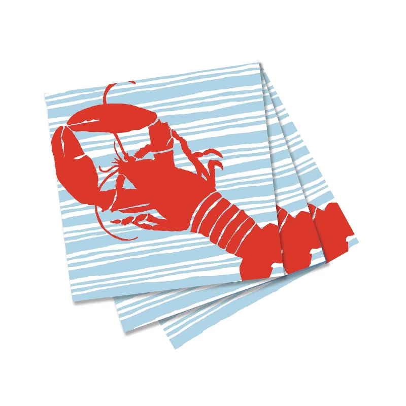 Casual melamine serving bowls-Lobster Bake Dessert Napkins 20ct