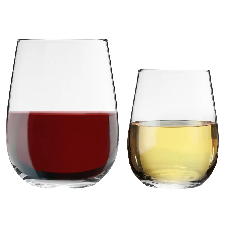 Affordable stainless steel mugs-12pc Gaia Stemless Red & White Wine Stemware Set - By LAV