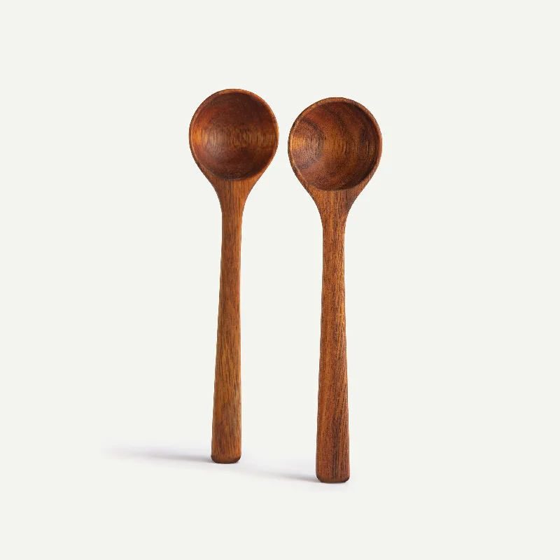 Designer stainless steel platters-SMALL WOODEN CONDIMENT SPOONS