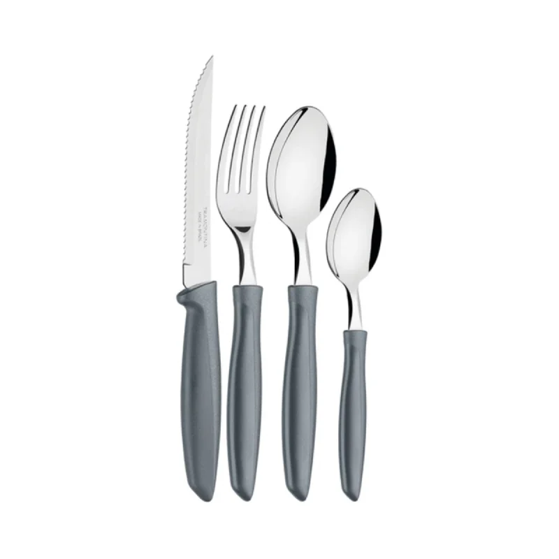 Stylish clear bowls for salad-Tramontina 16 Piece Cutlery Set Silver