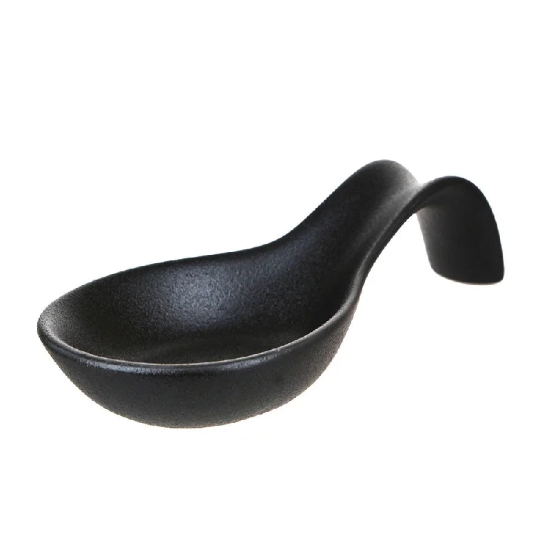 Elegant etched glass bowls-Spoon Rest Black 23Cm