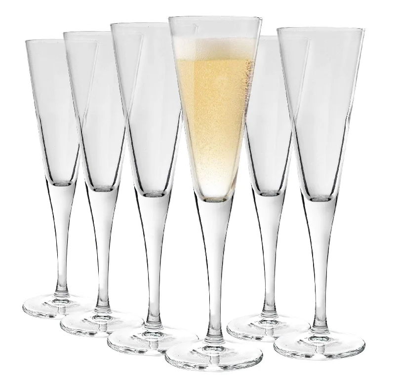 Casual plastic cups for parties-160ml Ypsilon Champagne Flutes - Pack of Six