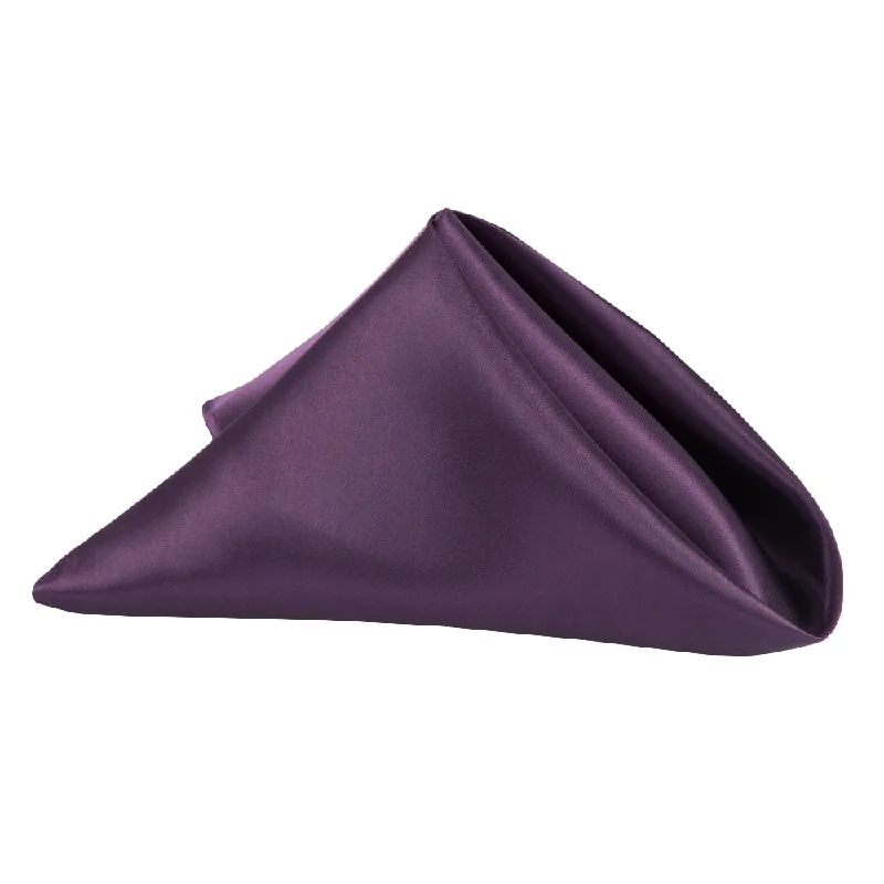 Casual plastic dinnerware for kids-Satin Napkin 20"x20" - Eggplant/Plum