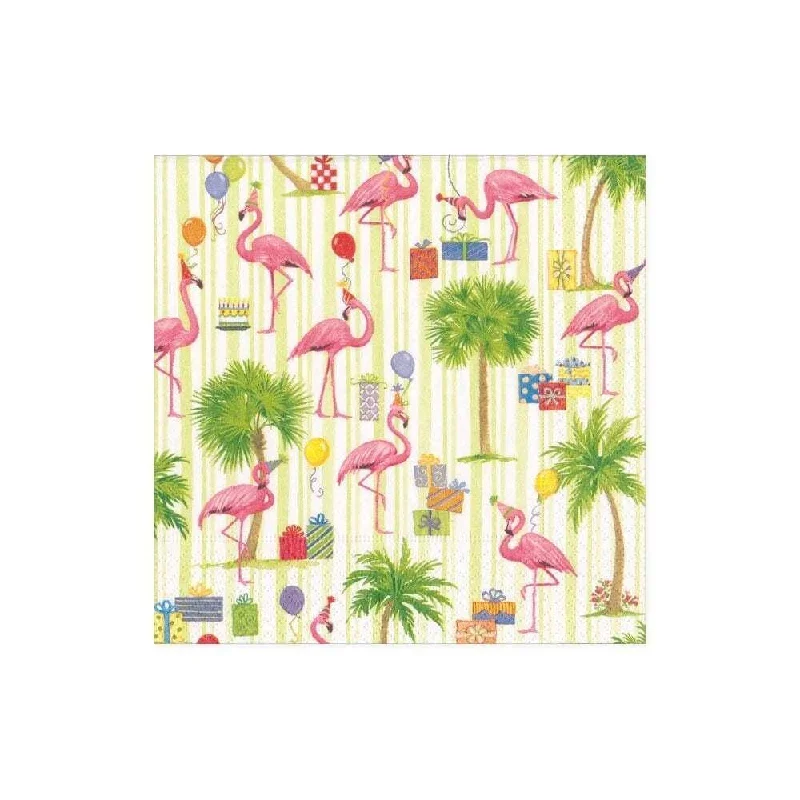 Designer stainless steel ladles-PARTY FLAMINGOS Cocktail Napkins