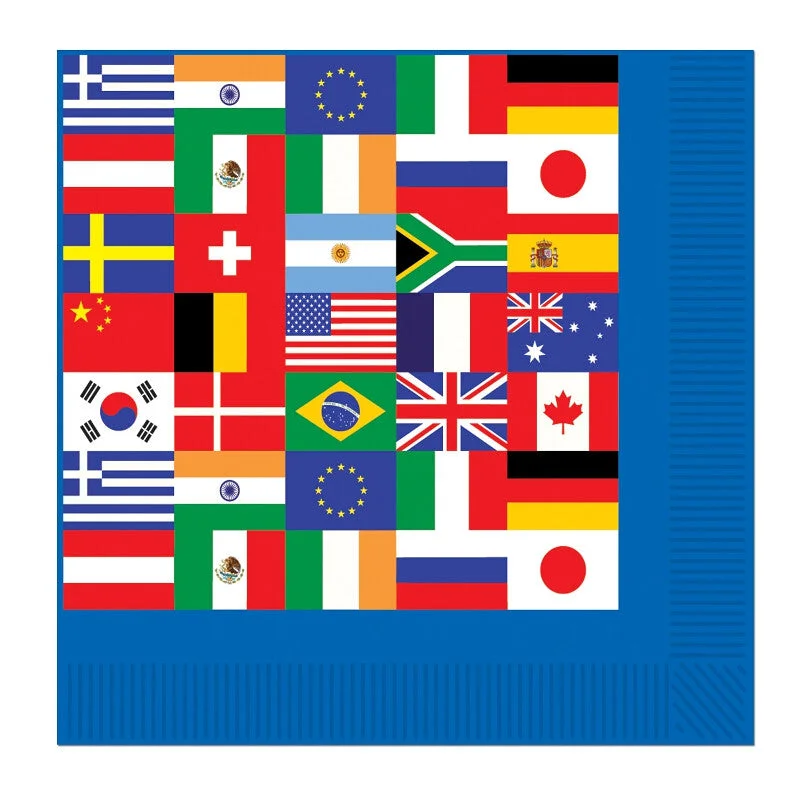 Casual camping dinner sets-International Flag 6in Paper Luncheon Napkins | 16ct