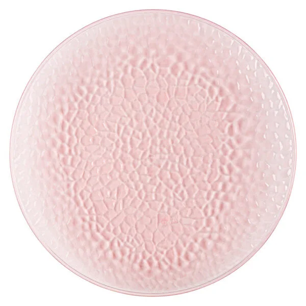 Trendy matte finish plates-Pink Hammered 13″ Round Plastic Charger Plate - 4 Pack