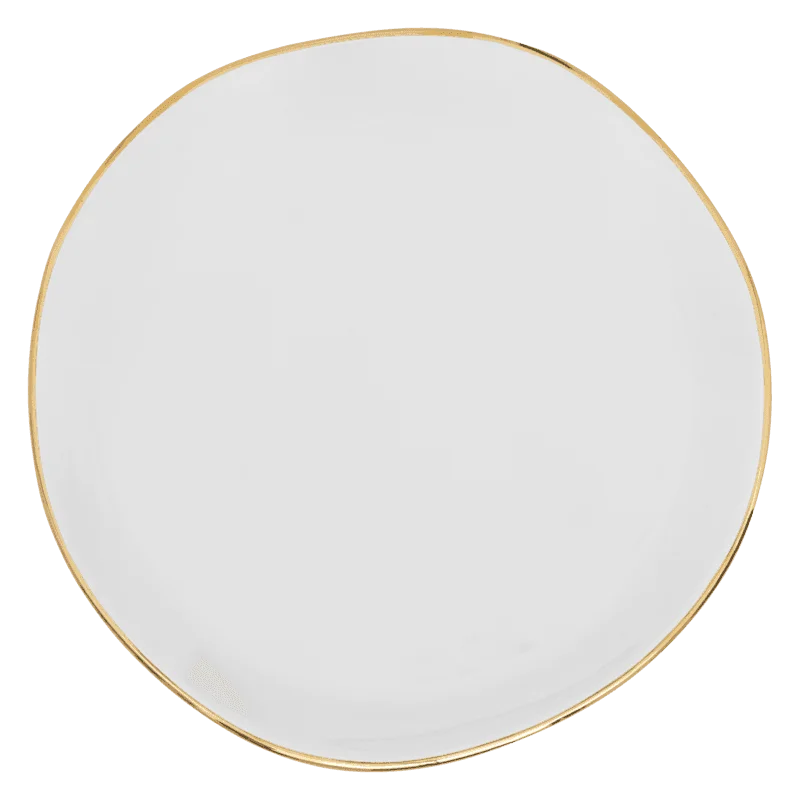 Trendy matte black dinner plates-Good Morning plate Ø17 cm - White