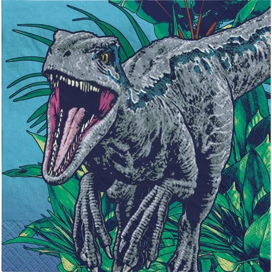 Designer ceramic dinner plates-Jurassic World Into The Wild Beverage Napkins | 16ct