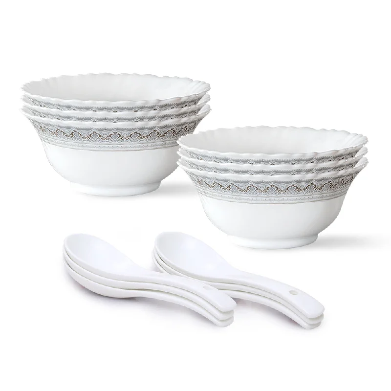 Casual plastic dinnerware for kids-Larah by Borosil Classic Soup Bowl Set