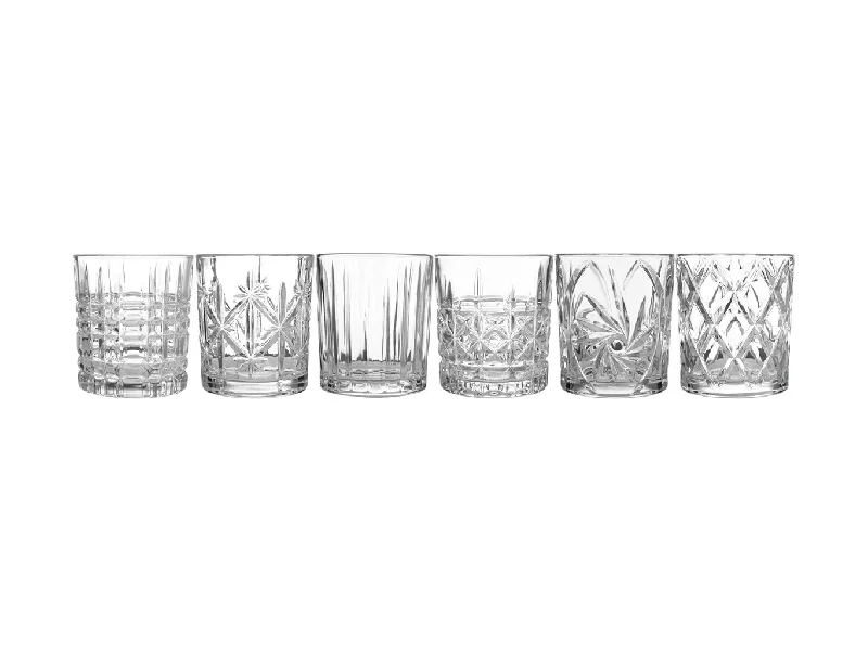 Elegant etched glass tumblers-Maxwell & Williams Cocktail & Co Mixologist Double Old Fashion 320ML Set of 6 Gift Boxed