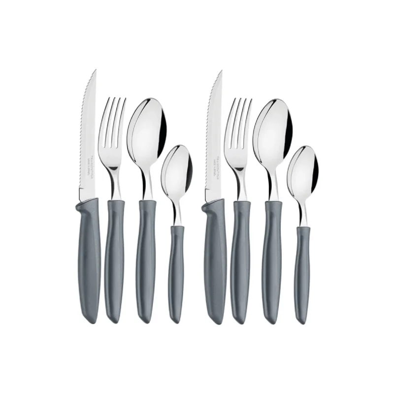 Casual plastic dinnerware for kids-Tramontina 2 x 16 Piece Cutlery Sets Silver