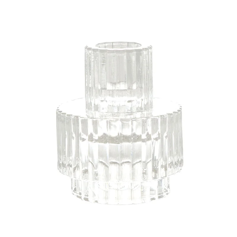 Luxury crystal salad bowls-Glass Candle Holder Clear 8.5x7cm