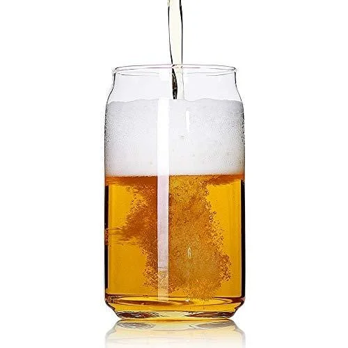 Elegant crystal tumblers for whiskey-Large Beer glasses,20 oz Can Shaped Beer Glasses Set of 4,Elegant Shaped Drinking Glasses is Ideal Gift,Tumbler Beer Glasses Great for Any Drink and Any Occasion