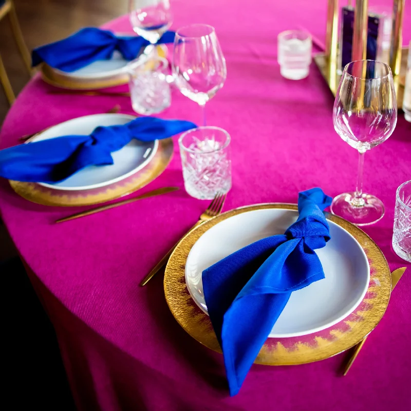 Elegant crystal dessert plates-Polyester Napkin 20"x20" - Royal Blue