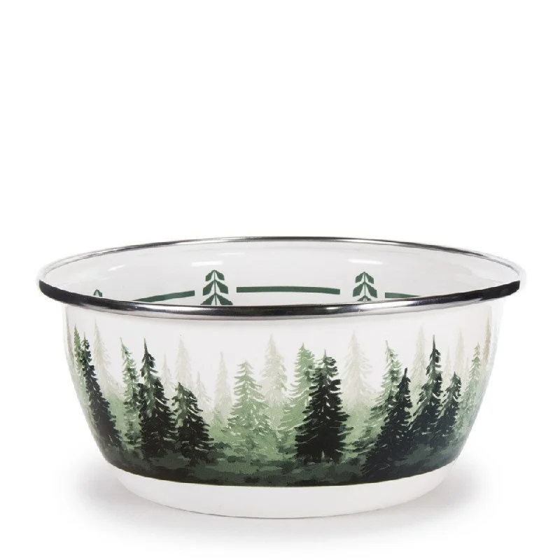 Stylish clear glass platters-Golden Rabbit Forest Glen Enamelware Salad Bowls (Pack of 4)