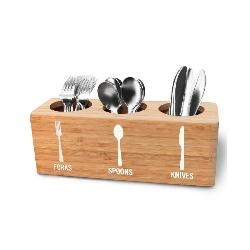 Elegant porcelain salad bowls-Countertop Flatware Organizer