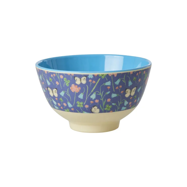 Trendy pastel dinnerware sets-Rice DK Melamine Bowl with Butterfly Field Print - Small - 300ml