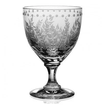 Elegant floral glass mugs-Fern Wine, Large