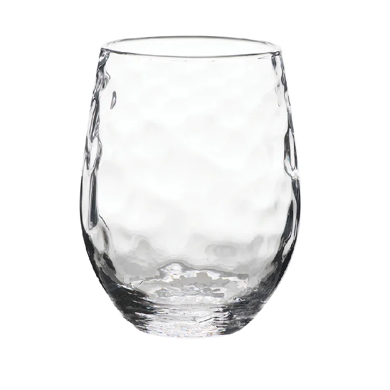 Elegant etched glass tumblers-Puro Stemless White Wine Glass