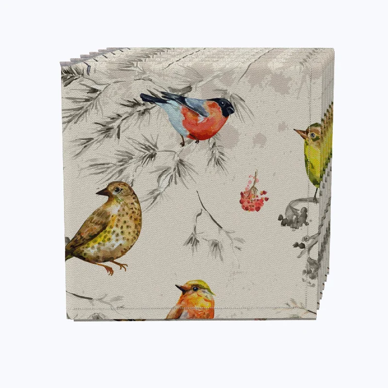 Elegant etched glass bowls-Bird Watch Napkins