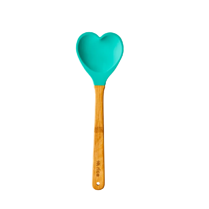 Affordable melamine cutlery sets-Kitchen Silicone Spoon in Heart shape | Green