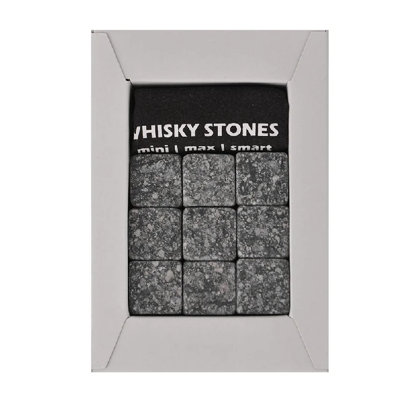 Chic frosted glass pitchers-Whisky Stones Marble Set/9