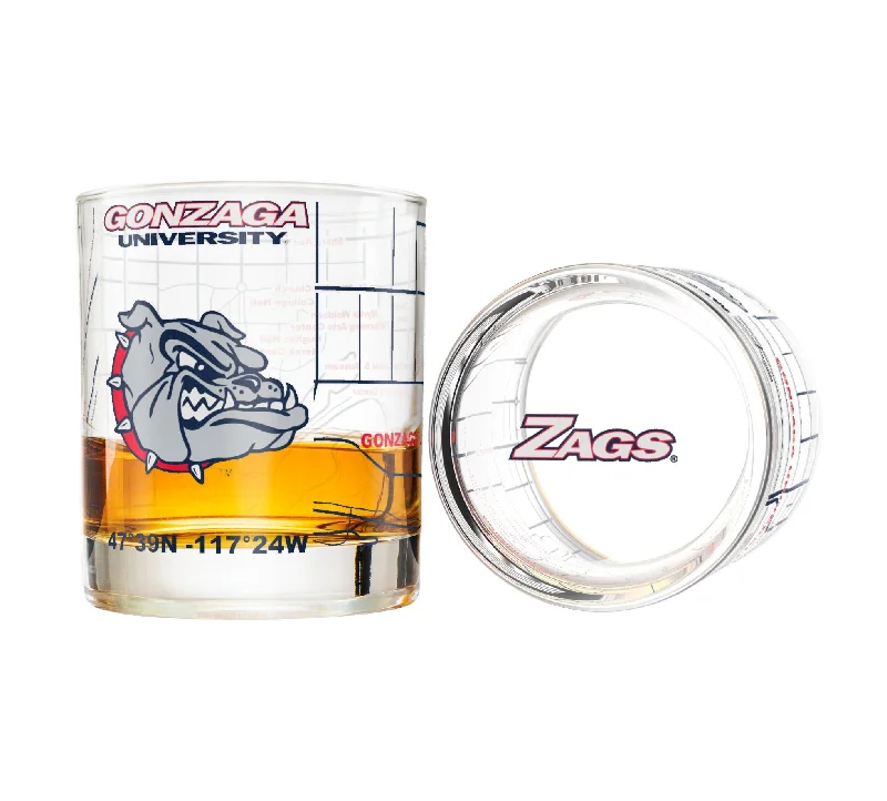 Casual plastic tumblers for picnics-Gonzaga University Whiskey Glass Set (2 Low Ball Glasses)