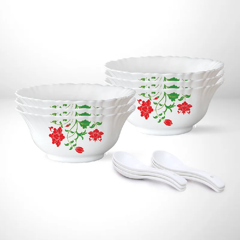 Luxury porcelain soup tureens-Larah by Borosil Hazel Soup Bowl Set