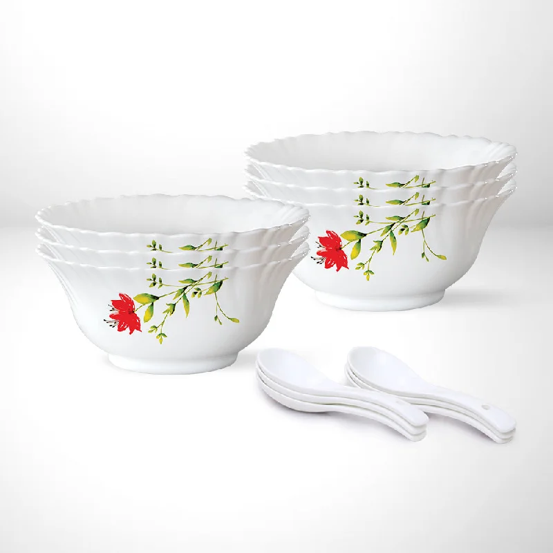 Trendy oversized dinner plates-Larah by Borosil Oriental Soup Bowl Set